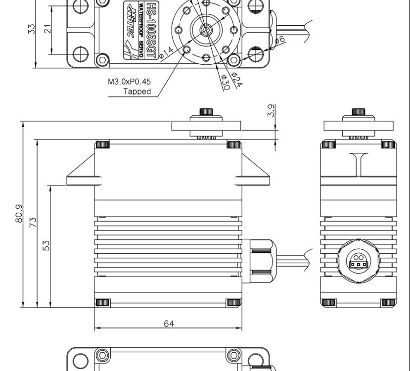 Servo für Großmodelle und viele industrielle Anwendungen Hitec Servo HS-1005SGT | # 138105