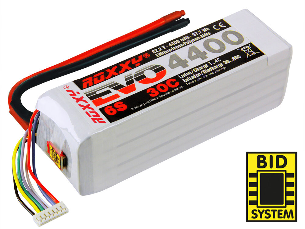 ROXXY EVO LiPo 6-4400 30C m/w BID-Chip; 97.7Wh | # 316635