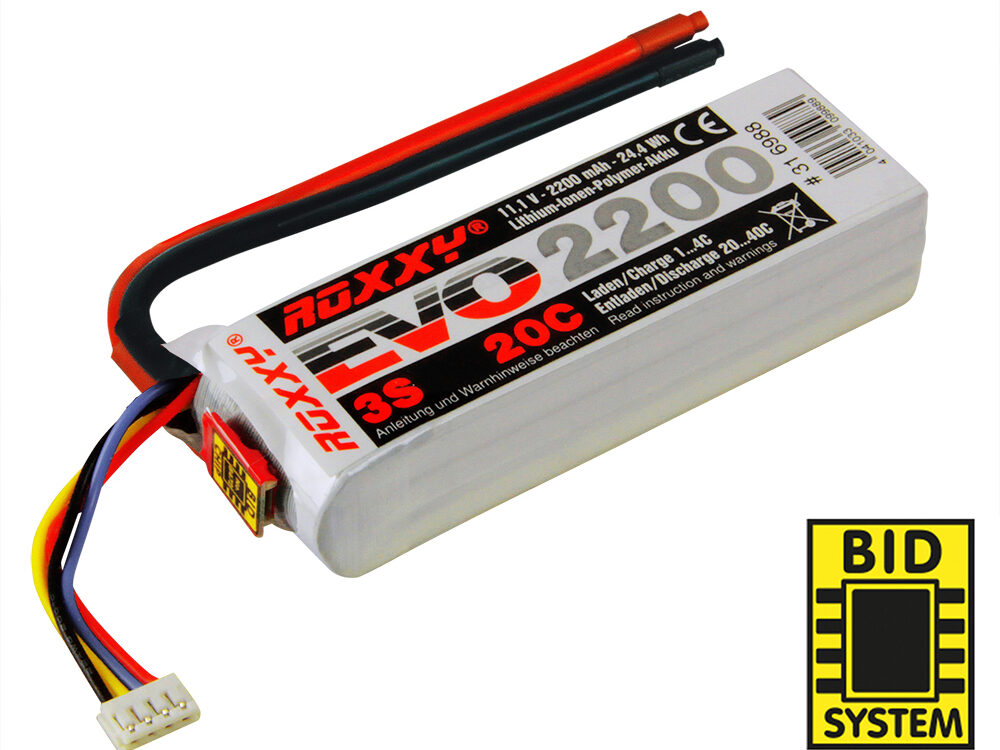 ROXXY EVO LiPo 3-2200 20C m/w BID-Chip; 24,4 Wh | # 316988