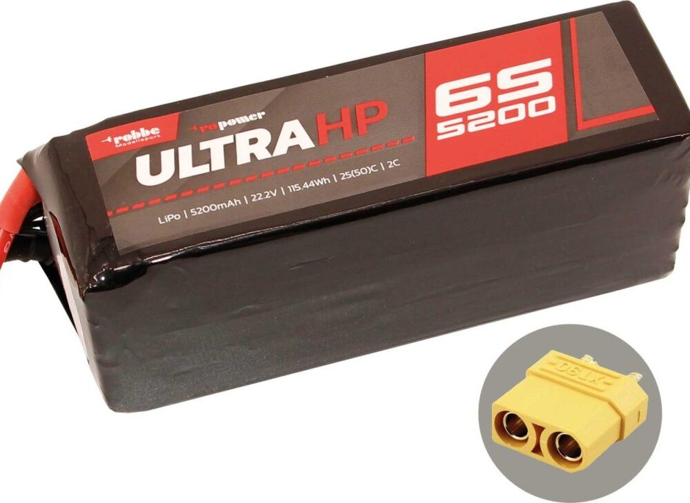 Robbe Modellsport RO-POWER ULTRA HP 5200MAH 22,2 VOLT 6S 25(50)C LIPO AKKU XT-90 | # 7349