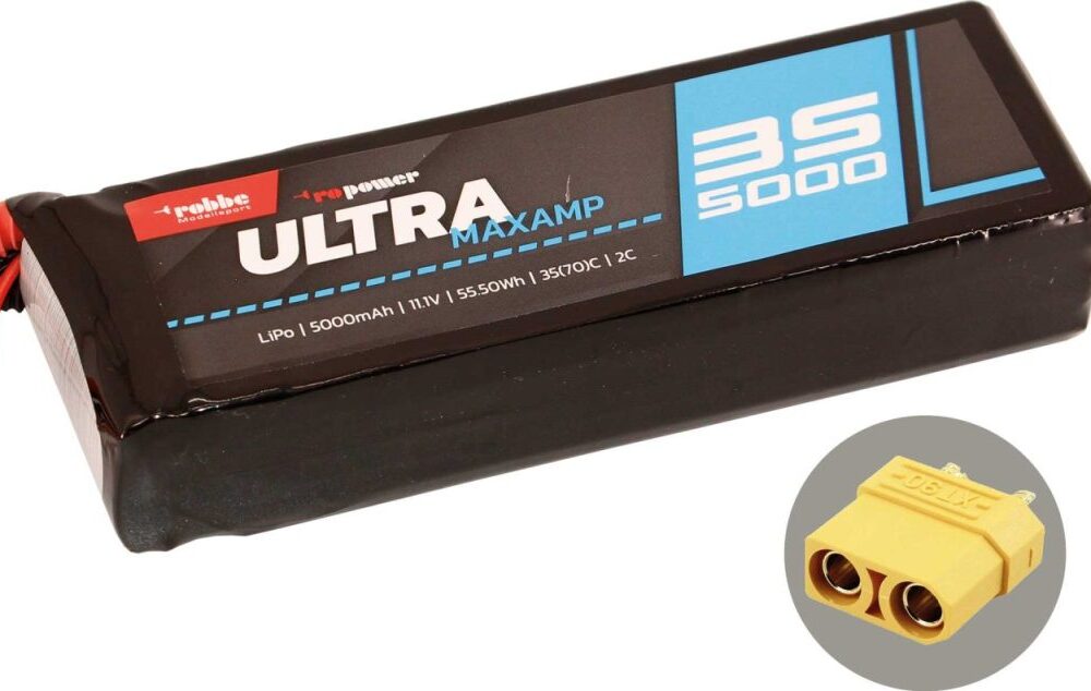 Robbe Modellsport RO-POWER ULTRA MAXAMP 5000MAH 11,1 VOLT 3S 35(70)C LIPO AKKU XT-90 | # 7372