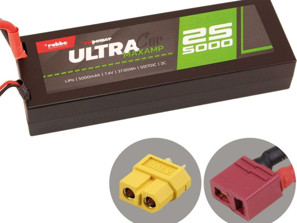 Robbe Modellsport RO-POWER ULTRA MAXAMP CAR 5000MAH 7,4 VOLT 2S 35(70)C LIPO AKKU T-(XT-60) Stecker | # 7383