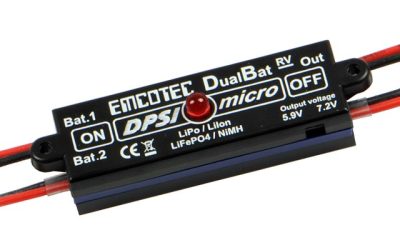 DPSI Micro DualBat 5.9V/7.2V F3A Edition Akkuweiche | # A11057