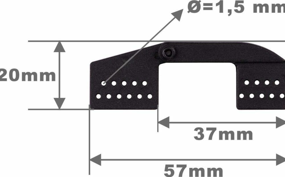 Robbe Modellsport Landeklappen-Scharnier L57mm schwarz Kunststoff 10Stk. | # 56000089