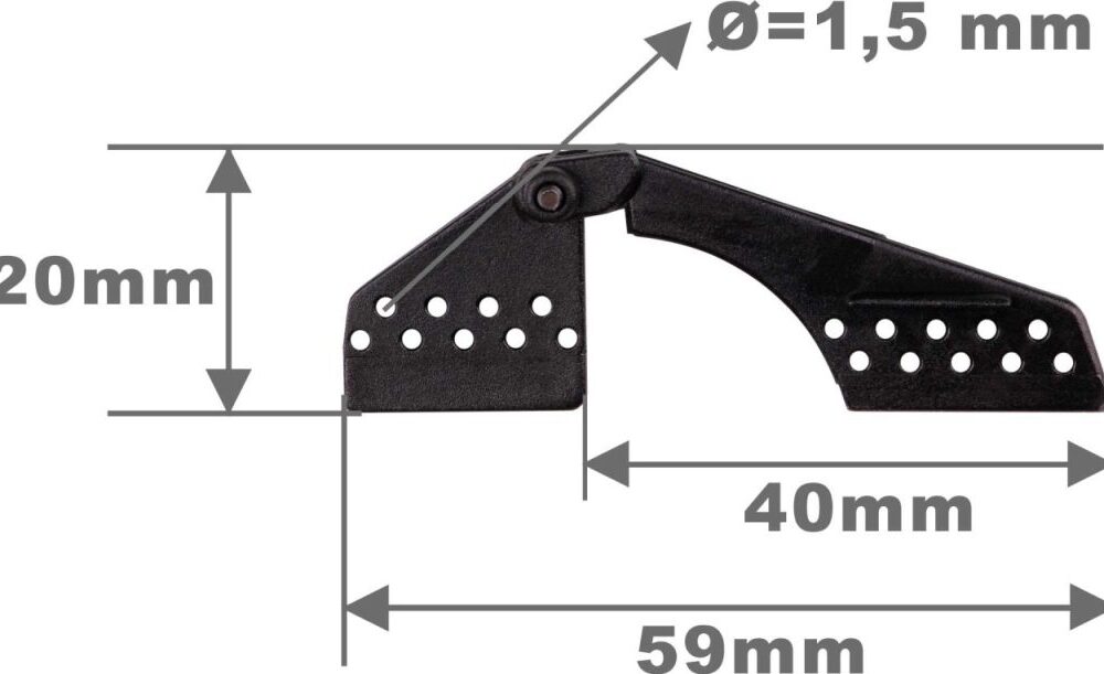 Robbe Modellsport Landeklappen-Scharnier L59mm schwarz Kunststoff 10Stk. | # 56000092