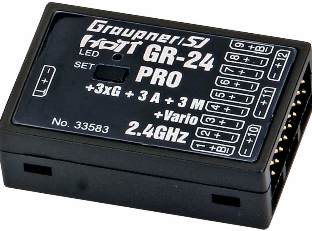 GRAUPNER GR-24 PRO 3XG + 3A + 3M + VARIO 2,4GHZ HOTT EMPFÄNGER | # 33583