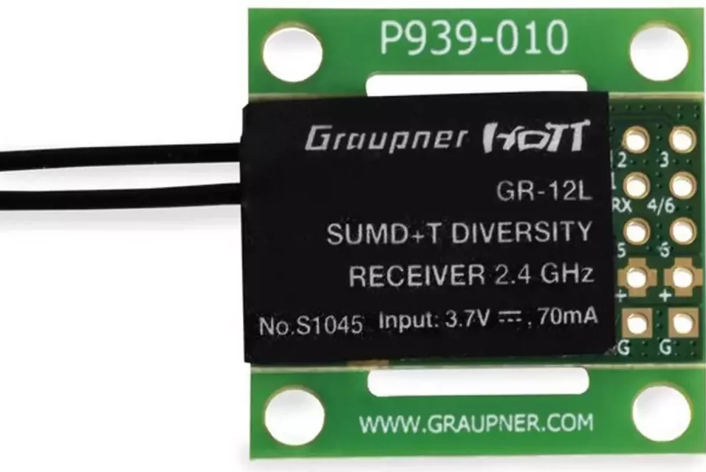 GRAUPNER GR-12L SUMD+T 2 Antennen PCB Empfänger | # S1045
