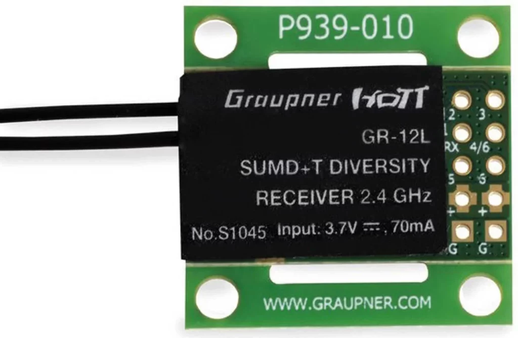 GRAUPNER GR-12L SUMD+T 2 Antennen PCB Empfänger | # S1045