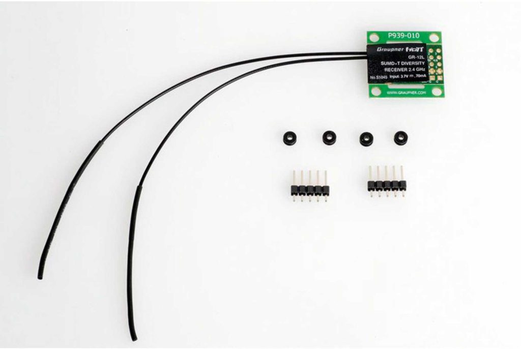 GRAUPNER GR-12L SUMD+T 2 Antennen PCB Empfänger, #S1045