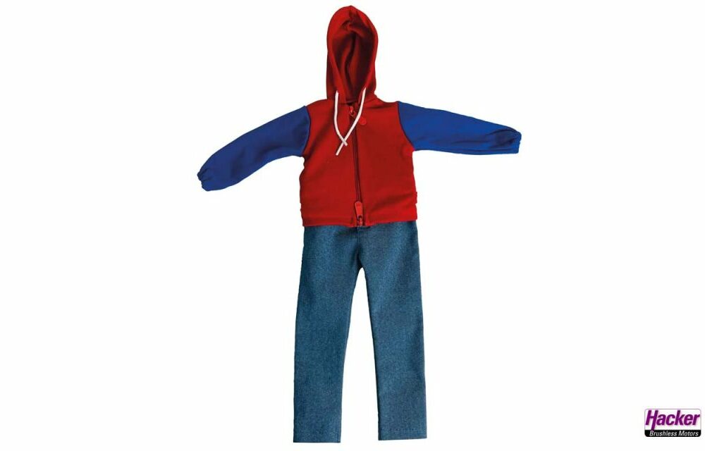 Para-RC Hoody rot, blaue Arme mit Jeans 1:3, #67108035