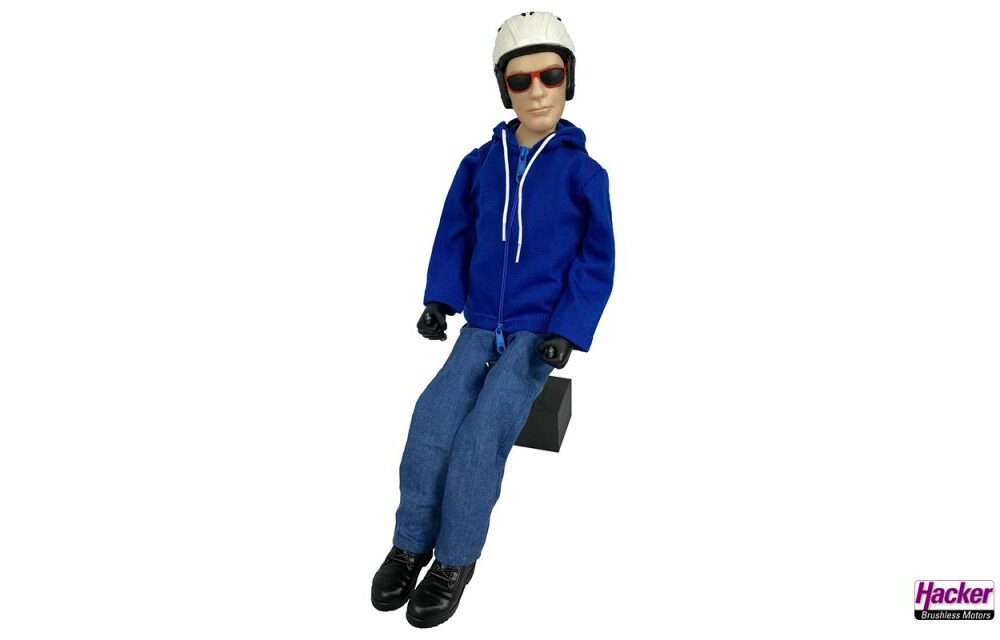 Para-RC Pilot Noah 1:3 Hoody blau, Jeans, Scale-Arme, lackierter Kopf, #67108043