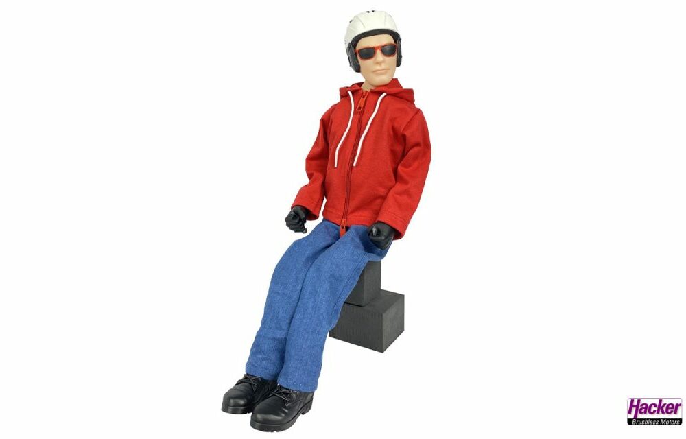 Para-RC Pilot Noah 1:3 Hoody rot, Jeans, Scale-Arme, lackierter Kopf, #67108059