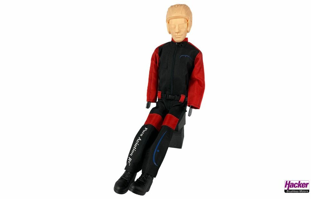 Para-RC Pilot Noah 1:3 Overall schwarz/rot, GFK Arme, unlackierter Kopf, #67108044