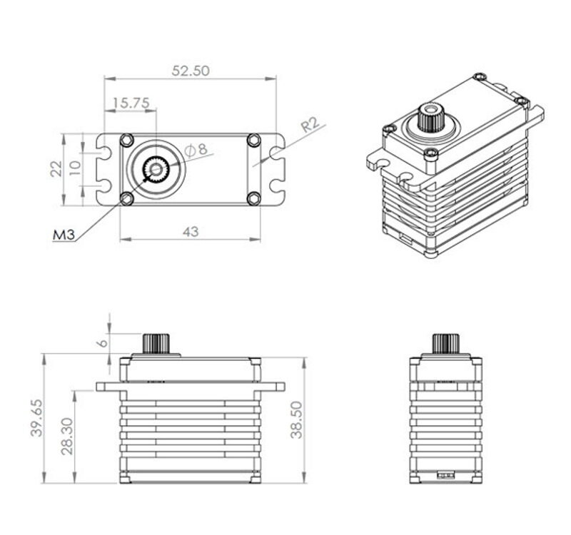 MKS HBL388 HV Digital Servo brushless 22mm X8 Serie, #S0010015