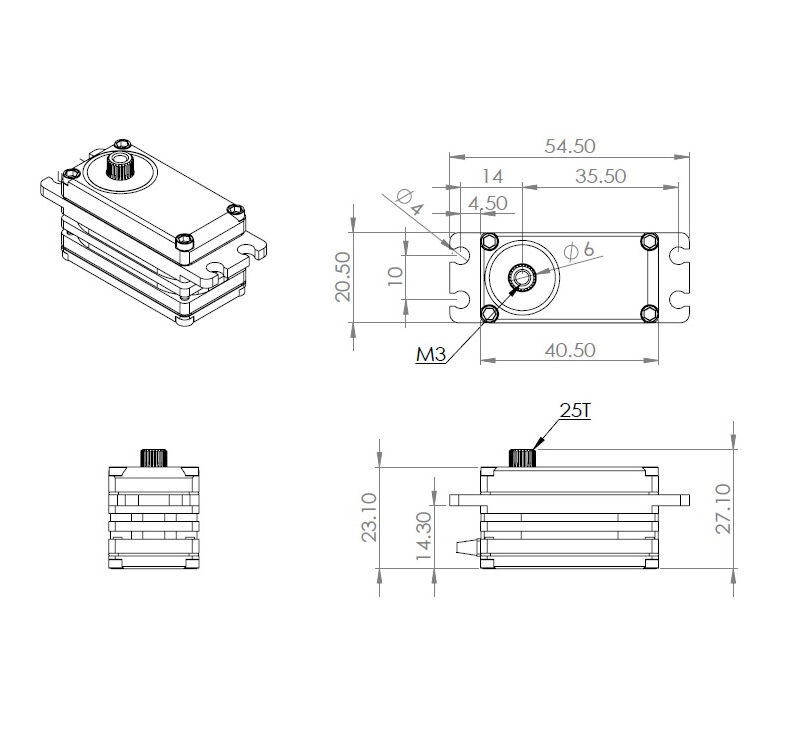 MKS HBL575SL HV Digital Servo brushless X6 Serie – kurzes Kabel für RC Cars | # S0026003