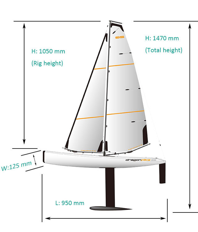 Dragon Flite 95 Segelboot 2.4GHz RTR Länge  950 mm Breite  125 mm | # jw8811