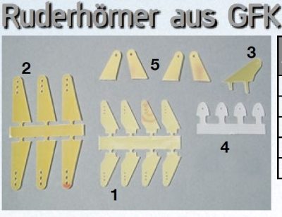 GFK-RUDERHORN KLEIN Abb. 1 | Größe 13mm | 8 Stück | # 1000616