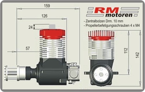 ROTO RM35VPi – Benzinmotor Power-Version RM-35, incl. Auslaßdichtung | # 2315.000