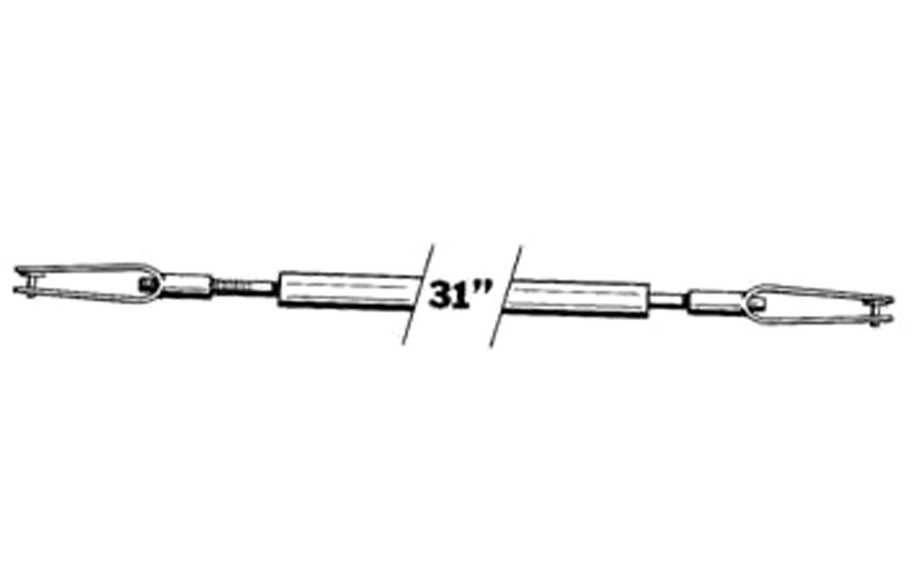 DuBro Gestänge m. Bowdenzugrohr u. Gabelköpfen, 788mm | # F-DB102