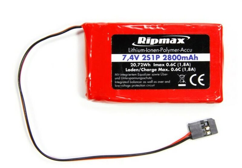 Ripmax 2S 2800mAh TX Li-Po (f. Futaba) | # O-FTB2S2800