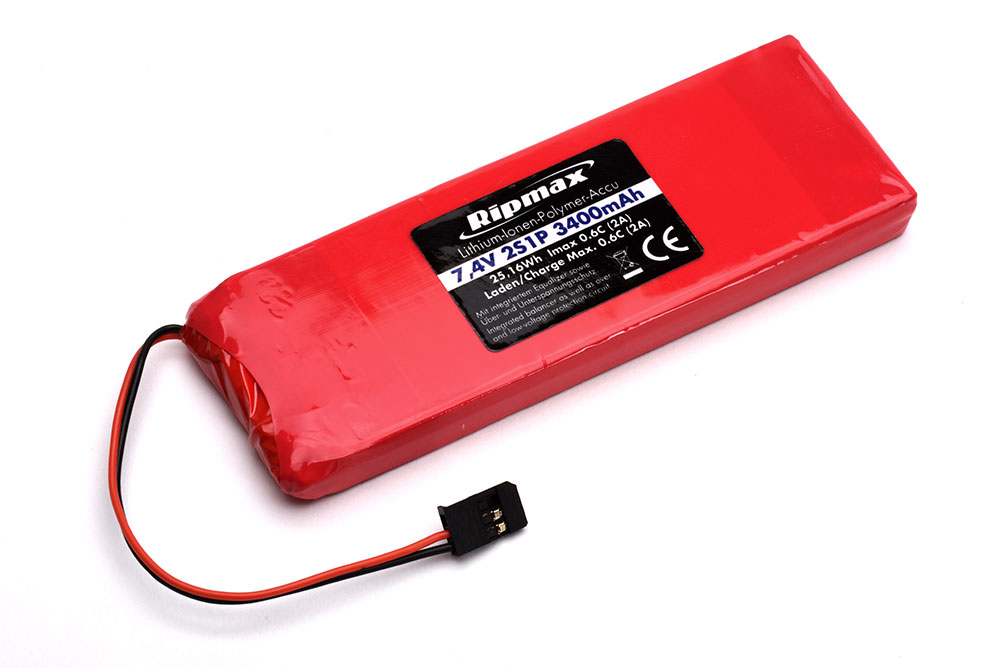 Ripmax 2S 3400mAh TX Li-Po (f. Futaba) | # O-FTB2S3400