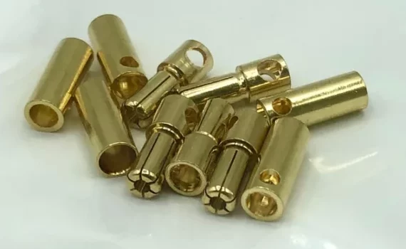 5 Paar 5,5mm Goldkontaktstecker | # GC5.5