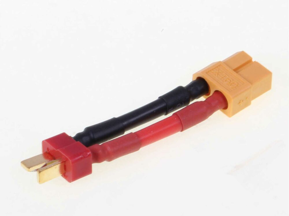 Robbe Modellsport Adapterkabel T Stecker AUF XT-60 Buchse 12AWG/3,3MM² 30mm Kabellänge 1Stk | # 46076