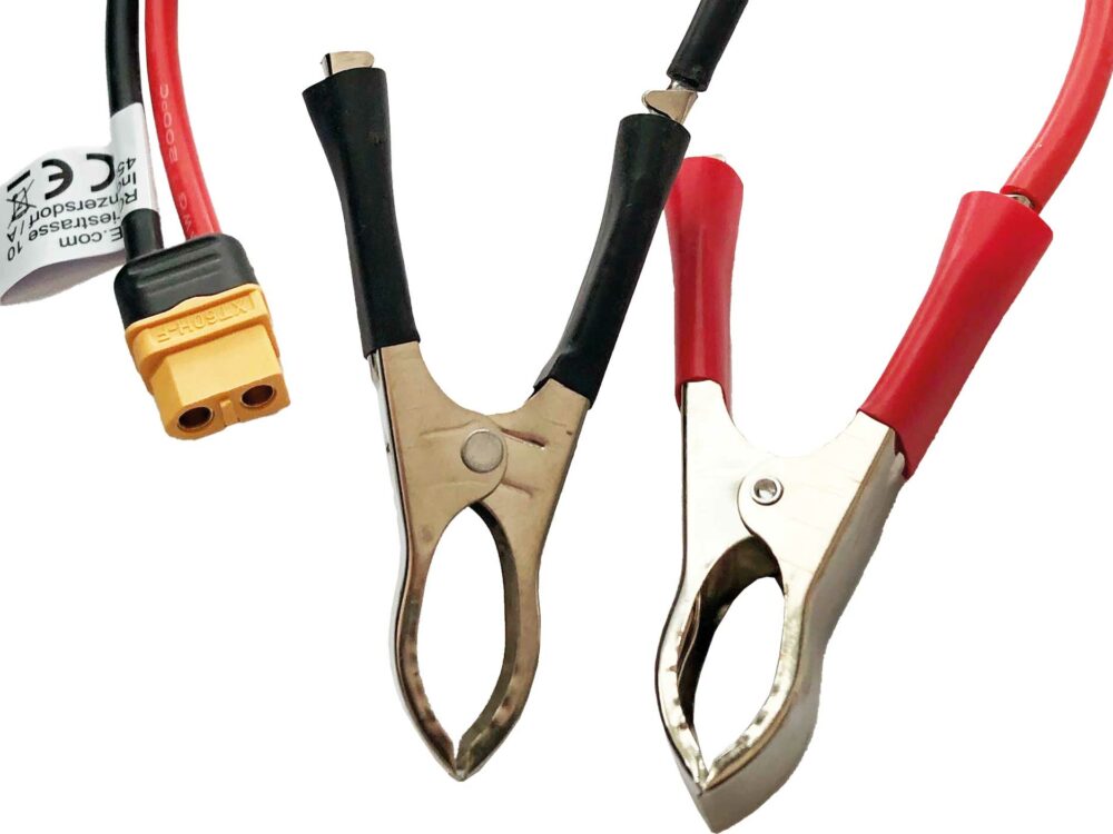 Robbe Modellsport ISDT Ladekabel XT-60 Buchse auf Krokodilklemmen 12AWG 1m | # 46267