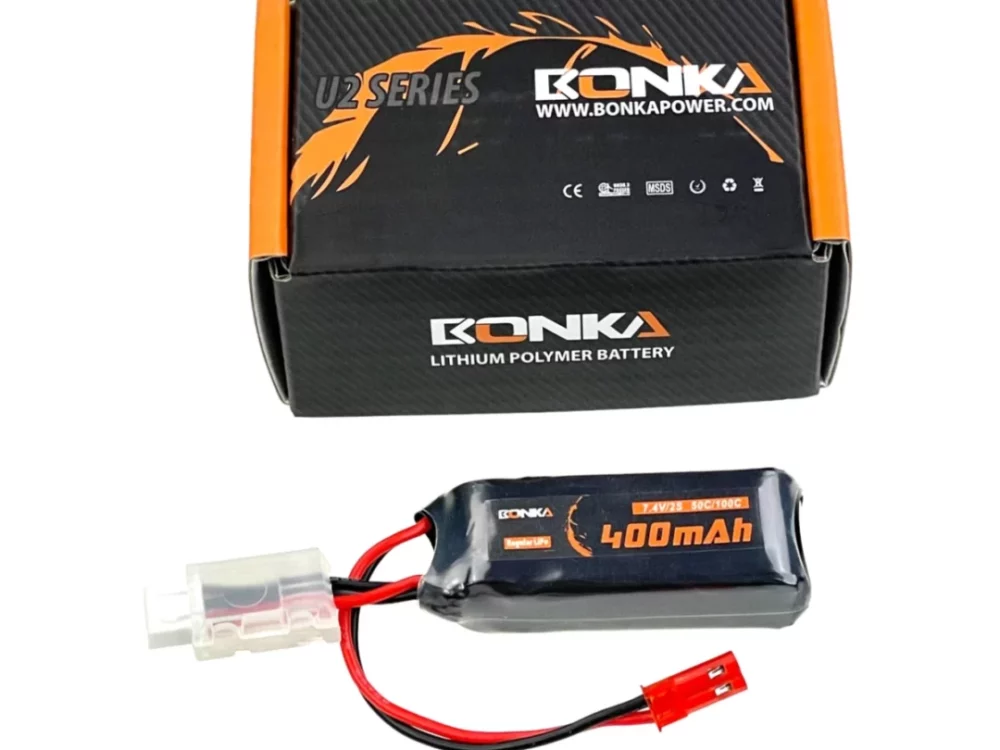 Bonka Lipo Akku 400mAh 7,4V 2S 50C JST-Rot OMP M1 | # BQ50-0400-2JST