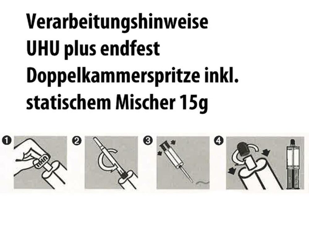 UHU plus endfest Spritze inkl. statischem Mischer 15g | # 45650