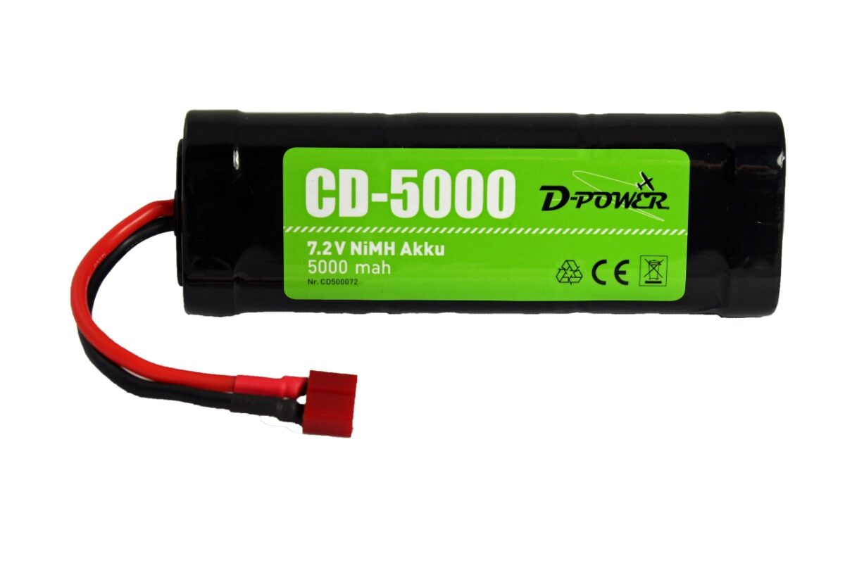 D-Power CD-5000 7.2V NiMH Akku mit T-Stecker | # CD500072T
