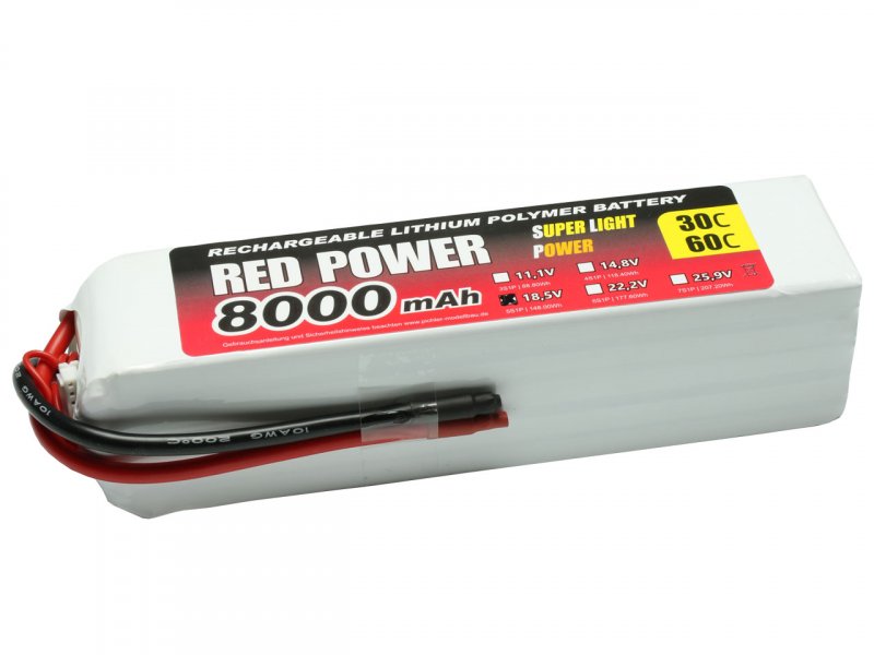 RED POWER LiPo Akku RED POWER SLP 8000 - 18