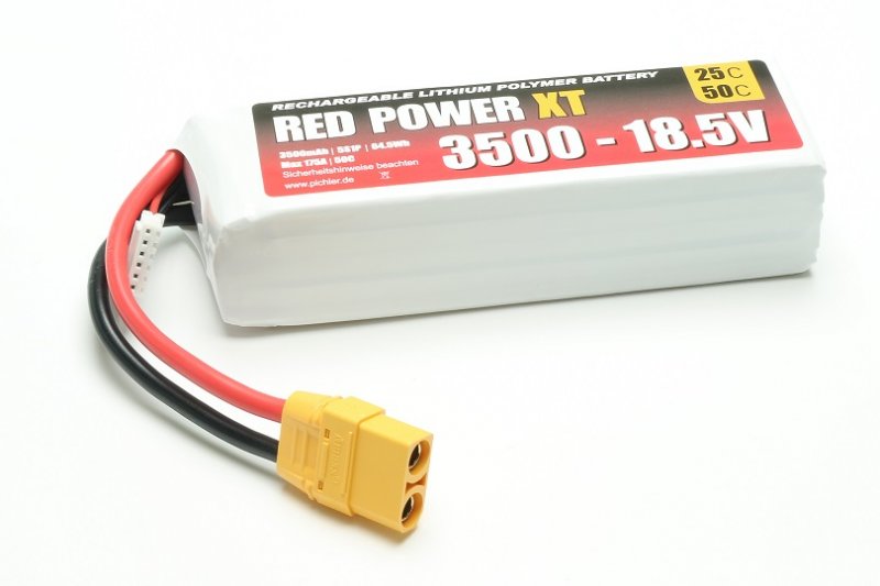 RED POWER LiPo Akku RED POWER XT 3500 – 18,5V | # 15430