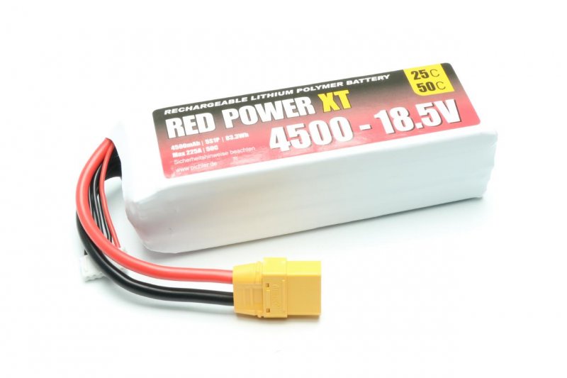 RED POWER LiPo Akku RED POWER XT 4500 – 18,5V | # 15435