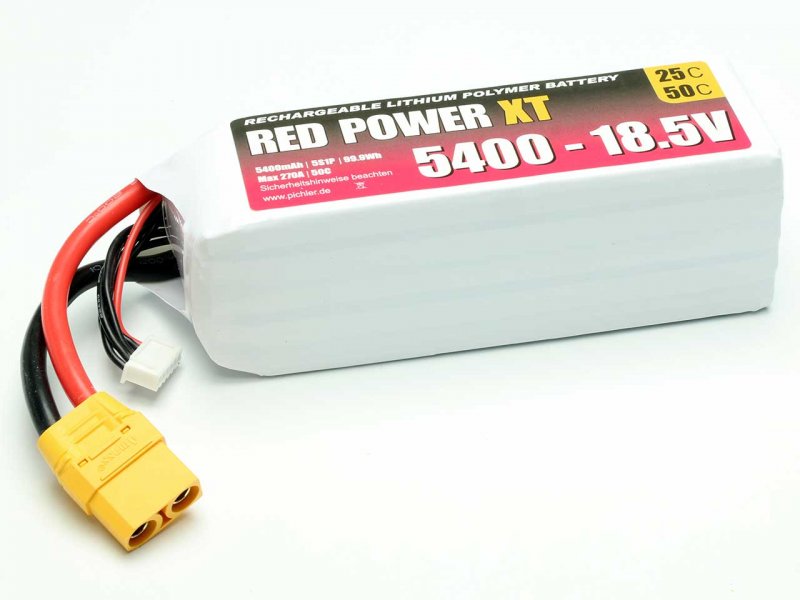RED POWER LiPo Akku RED POWER XT 5400 – 18,5V | # 15440