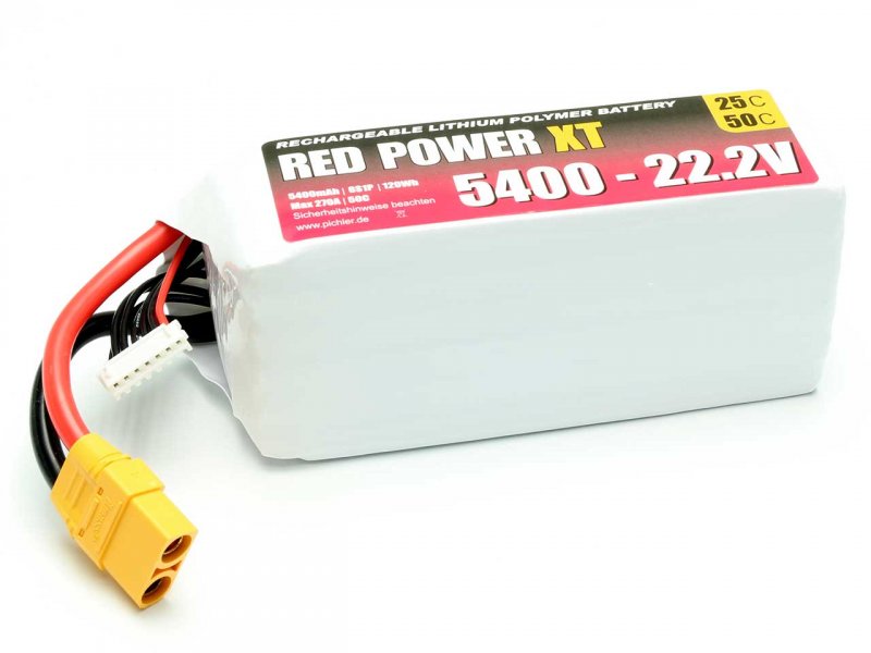 RED POWER LiPo Akku RED POWER XT 5400 – 22,2V | # 15441