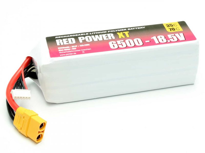 RED POWER LiPo Akku RED POWER XT 6500 – 18,5V | # 15445