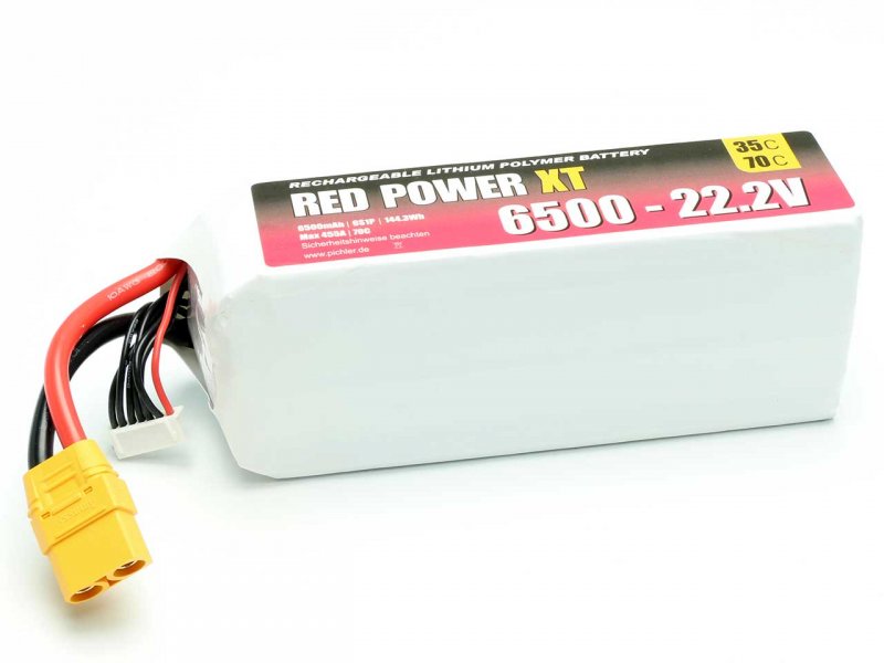 RED POWER LiPo Akku RED POWER XT 6500 – 22,2V | # 15446