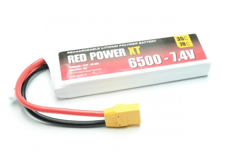 RED POWER LiPo Akku RED POWER XT 6500 – 7,4V | # 15442