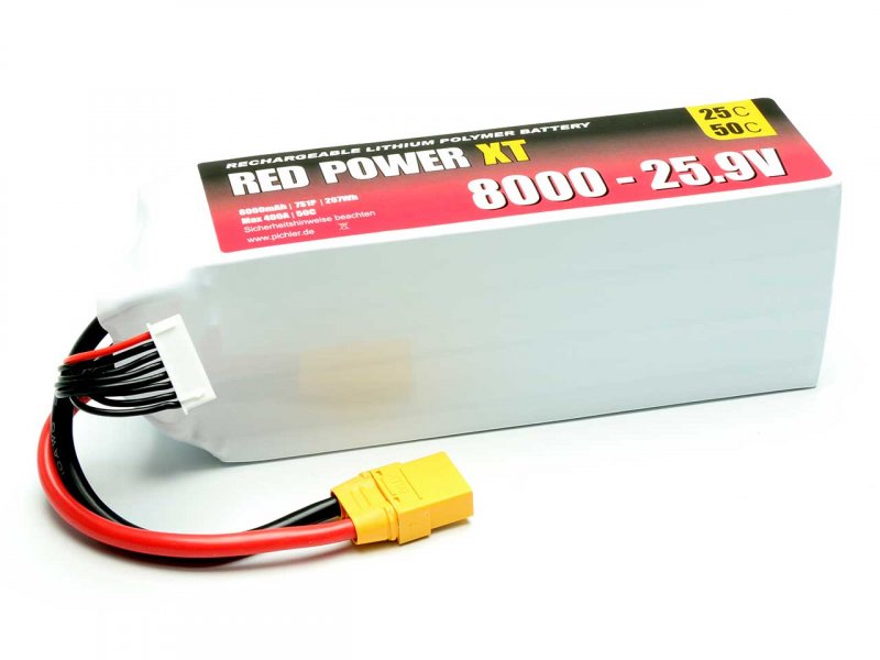 RED POWER LiPo Akku RED POWER XT 8000 – 25.9V | # 15449